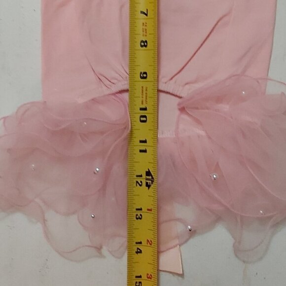 Pink Birthday Girl Dog Dress – Ruffle Design with Bow and Rhinestone Accents - M - Picture 5 of 7